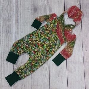 Custom Made ADJUSTABLE Grow-With-Me Infant/Toddler Romper 6m-4+y Christmas